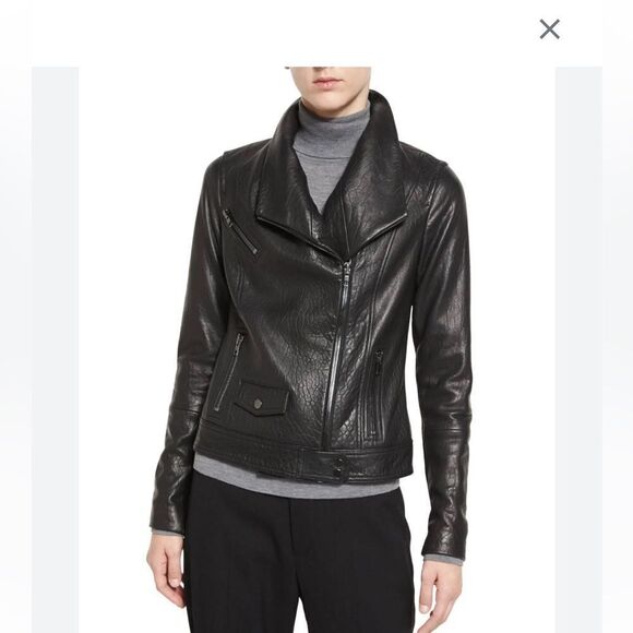 Vince | Textured Moto Leather Jacket - Picture 3 of 16